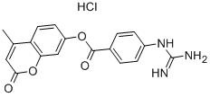 4-METHYLUMBELLIFERYL-P-GUANIDINOBENZOATE HYDROCHLORIDE Structure