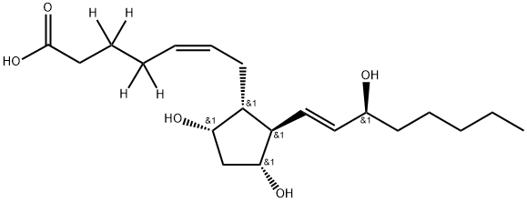 9ALPHA-11ALPHA, 15S-TRIHYDROXY-PROSTA-5Z, 13E-DIEN-1-OIC-3,3,4,4-D4 ACID Structure