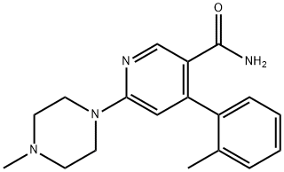3-PYRIDINECARBOXAMIDE, 4-(2-METHYLPHENYL)-6-(4-METHYL-1-PIPERAZINYL)- 구조식 이미지