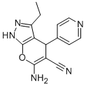 6-amino-3-ethyl-4-(4-pyridinyl)-1,4-dihydropyrano[2,3-c]pyrazole-5-carbonitrile Structure