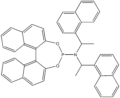 (S)-(+)-(3,5-DIOXA-4-PHOSPHACYCLOHEPTA[2,1-A,3,4-A']DINAPHTHALEN-4-YL)BIS[(1R)-1-(1-NAPHTHALENYL)ETHYL]AMINE 구조식 이미지