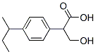 Benzeneacetic acid, -alpha--(hydroxymethyl)-4-(1-methylpropyl)- (9CI) Structure