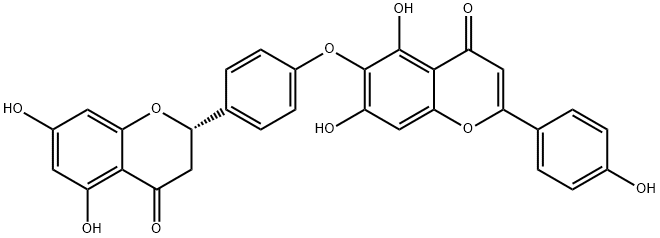 2-[4-[[5,7-Dihydroxy-2-(4-hydroxyphenyl)-4-oxo-4H-1-benzopyran-6-yl]oxy]phenyl]-2,3-dihydro-5,7-dihydroxy-4H-1-benzopyran-4-one Structure