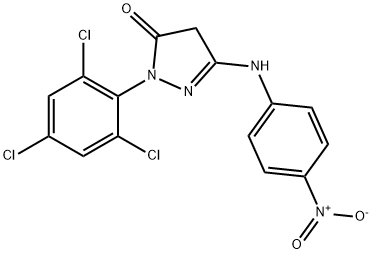 1-(2,4,6-TRICHLOROPHENYL)-3-(P-NITROANILINO)-2-PYRAZOLINE-5-ONE 구조식 이미지