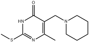 6-METHYL-2-METHYLSULFANYL-5-PIPERIDIN-1-YLMETHYL-PYRIMIDIN-4-OL 구조식 이미지