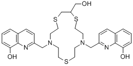 2,2'-[[2-(HYDROXYMETHYL)-1,4,10-TRITHIA-7,13-DIAZACYCLOPENTADECANE-7,13-DIYL]BIS(METHYLENE)]BIS-8-QUINOLINOL Structure