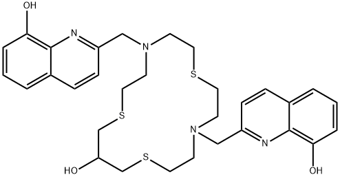 4,10-BIS[(8-HYDROXY-2-QUINOLINYL)METHYL]-1,7,13-TRITHIA-4,10-DIAZACYCLOHEXADECAN-15-OL Structure