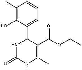 5-Pyrimidinecarboxylicacid,1,2,3,4-tetrahydro-4-(2-hydroxy-3-methylphenyl)-6-methyl-2-oxo-,ethylester(9CI) Structure