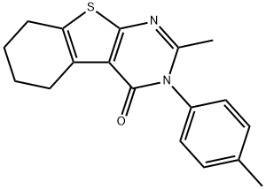 5,6,7,8-Tetrahydro-2-methyl-3-(4-methylphenyl)[1]benzothieno[2,3-d]pyrimidin-4(3H)-one 구조식 이미지