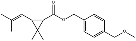 2,2-Dimethyl-3-(2-methylpropyl)cyclopropanecarboxylic acid p-(methoxymethyl)benzyl ester 구조식 이미지