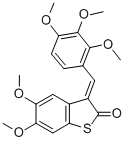 BENZO[B]THIOPHEN-2(3H)-ONE, 5,6-DIMETHOXY-3-[(2,3,4-TRIMETHOXYPHENYL)METHYLENE]- 구조식 이미지