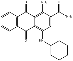 1-amino-4-(cyclohexylamino)-9,10-dihydro-9,10-dioxoanthracene-2-carboxamide 구조식 이미지