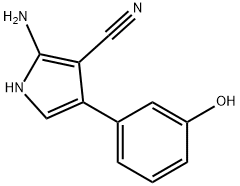 2-amino-4-(3-hydroxyphenyl)-1H-pyrrole-3-carbonitrile Structure