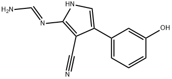 N'-(3-cyano-4-(3-hydroxyphenyl)-1H-pyrrol-2-yl)formamidine Structure