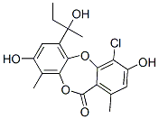 4-Chloro-3,8-dihydroxy-6-(1-hydroxy-1-methylpropyl)-1,9-dimethyl-11H-dibenzo[b,e][1,4]dioxepin-11-one 구조식 이미지