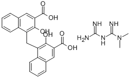 4,4'-methylenebis[3-hydroxy-2-naphthoic] acid, compound with 1,1-dimethylbiguanide (1:2)     구조식 이미지