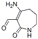 1H-Azepine-3-carboxaldehyde, 4-amino-2,5,6,7-tetrahydro-2-oxo- (9CI) Structure