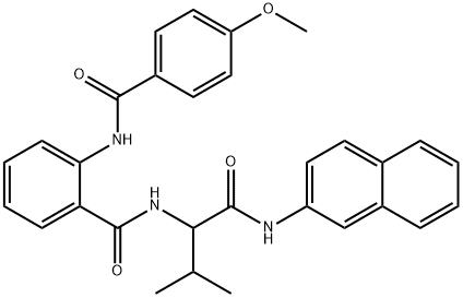 Benzamide, 2-[(4-methoxybenzoyl)amino]-N-[2-methyl-1-[(2-naphthalenylamino)carbonyl]propyl]- (9CI) Structure