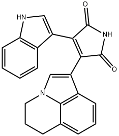 3-(5,6-dihydro-4H-pyrrolo[3,2,1-ij]quinolin-1-yl)-4-(1H-indol-3-yl)pyrrole-2,5-dione Structure