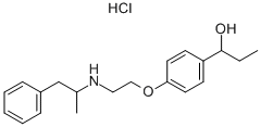 alpha-ethyl-4-[2-[(1-methyl-2-phenylethyl)amino]ethoxy]benzyl alcohol hydrochloride  Structure