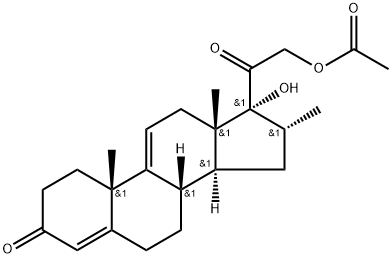 17,21-dihydroxy-16alpha-methylpregna-4,9(11)-diene-3,20-dione 21-acetate 구조식 이미지