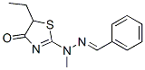 5-Ethyl-2-[1-methyl-2-(phenylmethylene)hydrazino]thiazol-4(5H)-one 구조식 이미지