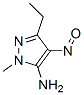 1H-Pyrazol-5-amine,  3-ethyl-1-methyl-4-nitroso- 구조식 이미지