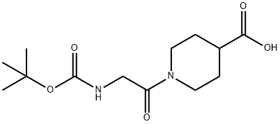 1-(2-TERT-BUTOXYCARBONYLAMINO-ACETYL)-PIPERIDINE-4-CARBOXYLIC ACID Structure