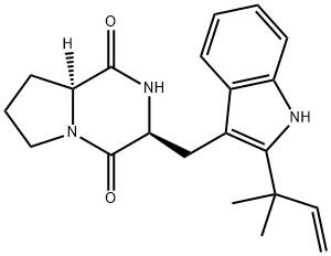 (3S,8aα)-3β-[[2-(1,1-Dimethyl-2-propenyl)-1H-indol-3-yl]methyl]-1,2,3,4,6,7,8,8a-octahydropyrrolo[1,2-a]pyrazine-1,4-dione 구조식 이미지