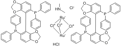Diacetato[(R)-(+)-2,2'-bis(diphenylphosphino)-1,1'-binaphthyl]ruthenium(II) 구조식 이미지