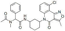 Benzeneacetamide, alpha-(acetylmethylamino)-N-[3-(9-chloro-3-methyl-4-oxoisoxazolo[4,3-c]quinolin-5(4H)-yl)cyclohexyl]- (9CI) Structure