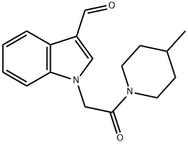 1-[2-(4-METHYL-1-PIPERIDINYL)-2-OXOETHYL]-1H-INDOLE-3-CARBALDEHYDE Structure