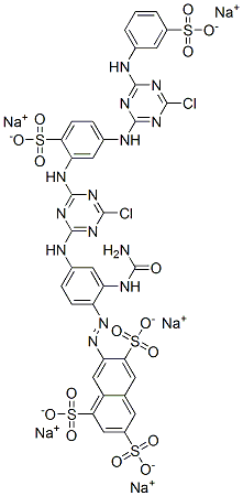 1,3,6-Naphthalenetrisulfonic acid, 7-[[2-[(aminocarbonyl)amino]-4-[[4-chloro-6-[[5-[[4-chloro-6-[(3-sulfophenyl)amino]-1,3,5-triazin-2-yl]amino]-2-sulfophenyl]amino]-1,3,5-triazin-2-yl]amino]phenyl]azo]-, pentasodium salt 구조식 이미지