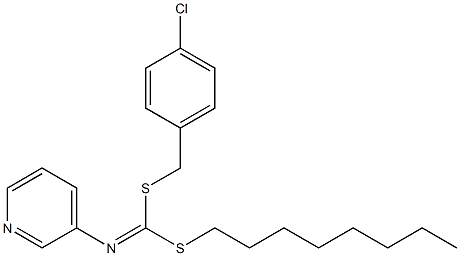 (4-Chlorophenyl)methyl octyl-3-pyridinylcarbonimidodithioate Structure