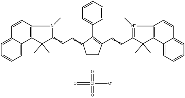 1,1,3-TRIMETHYL-2-((E)-2-(2-PHENYL-3-[(E)-2-(1,1,3-TRIMETHYL-1,3-DIHYDRO-2H-BENZO[E]INDOL-2-YLIDENE)ETHYLIDENE]-1-CYCLOPENTEN-1-YL)ETHENYL)-1H-BENZO[E]INDOLIUM PERCHLORATE 구조식 이미지