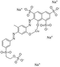 tetrasodium [8-hydroxy-7-[[2-hydroxy-5-methyl-4-[[3-[[2-(sulphooxy)ethyl]sulphonyl]phenyl]azo]phenyl]azo]naphthalene-1,3,6-trisulphonato(6-)]cuprate(4-) 구조식 이미지
