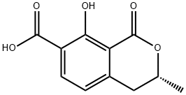 (R)-3,4-Dihydro-8-hydroxy-3-methyl-1-oxo-1H-2-benzopyran-7-carboxylic acid 구조식 이미지