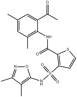 N-(2-Acetyl-4,6-dimethylphenyl)-3-[[(3,4-dimethyl-5-isoxazolyl)amino]sulfonyl]-2-thiophenecarboxamide 구조식 이미지