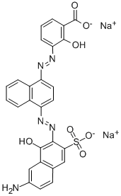 disodium 3(or 5)-[[4-[(7-amino-1-hydroxy-3-sulphonato-2-naphthyl)azo]-1-naphthyl]azo]salicylate 구조식 이미지