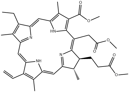 methyl (2S-trans)-13-ethyl-2,3-dihydro-18-(methoxycarbonyl)-20-(2-methoxy-2-oxoethyl)-3,7,12,17-tetramethyl-8-vinyl-21H,23H-porphine-2-propionate Structure