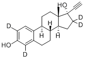 17ALPHA-ETHYNYLESTRADIOL-2,4,16,16-D4 Structure