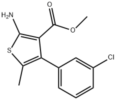 2-아미노-4-(3-클로로페닐)-5-메틸-티오펜-3-카르복실산메틸에스테르 구조식 이미지