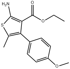 3-THIOPHENECARBOXYLIC ACID, 2-AMINO-4-(4-METHOXYPHENYL)-5-METHYL-, ETHYL ESTER 구조식 이미지