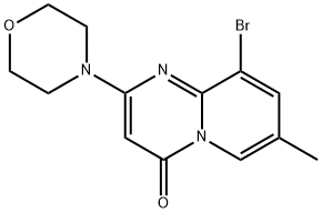 4H-Pyrido[1,2-a]pyrimidin-4-one, 9-bromo-7-methyl-2-(4-morpholinyl)- Structure