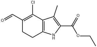 4-CHLORO-5-FORMYL-3-METHYL-6,7-DIHYDRO-1H-INDOLE-2-CARBOXYLICACID에틸에스테르 구조식 이미지