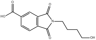 2-(4-HYDROXY-BUTYL)-1,3-DIOXO-2,3-DIHYDRO-1 H-ISOINDOLE-5-CARBOXYLIC ACID 구조식 이미지