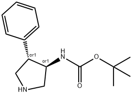 (4-PHENYLPYRROLIDIN-3-YL)CARBAMIC ACID TERT-BUTYL ESTER Structure