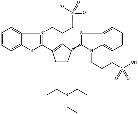 BENZOTHIAZOLIUM, 3-(3-SULFOPROPYL)-2-[3-[3-(3-SULFOPROPYL)-2(3H)-BENZOTHIAZOLYLIDENE]-1-CYCLOPENTEN-1-YL]-, INNER SALT, N,N-DIETHYLETHANAMINE (1:1) Structure