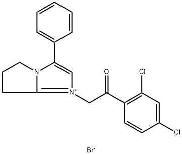 5H-Pyrrolo[1,2-a]imidazolium,  1-[2-(2,4-dichlorophenyl)-2-oxoethyl]-6,7-dihydro-3-phenyl-,  bromide  (9CI) Structure