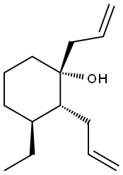 Cyclohexanol, 3-ethyl-1,2-di-2-propenyl-, (1R,2R,3S)- (9CI) Structure